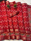 Wow Bandhej Pure Candy Cotton Silk With Jequrd Boder Saree Suppliers In India